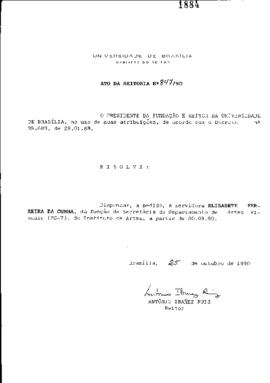 Ato da Reitoria nº 0847/1990