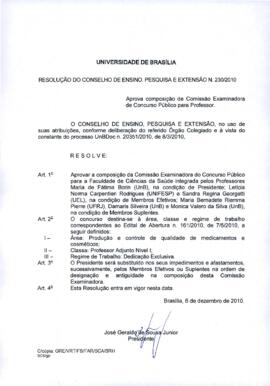 Resolução do Conselho de Ensino, Pesquisa e Extensão nº 0230/2010