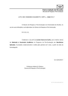 Ato de Credenciamento DPP N° 0111/2017