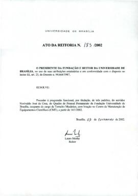 Ato da Reitoria nº 0183/2002