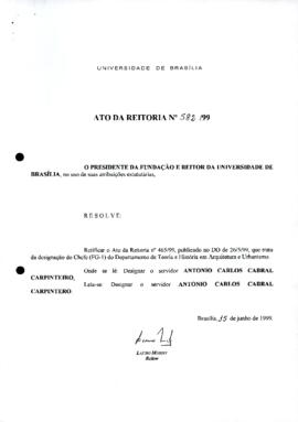 Ato da Reitoria nº 0582/1999