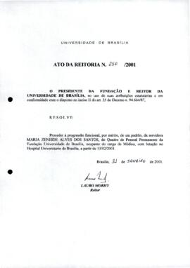 Ato da Reitoria nº 0250/2001