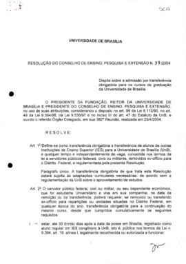 Resolução do Conselho de Ensino, Pesquisa e Extensão nº 0039/2004
