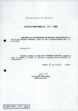 Ato da Reitoria nº 0691/2001