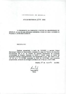 Ato da Reitoria nº 1298/2002