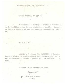 Ato da Reitoria nº 0494/1985