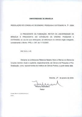 Resolução do Conselho de Ensino, Pesquisa e Extensão nº 0003/2008