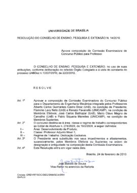 Resolução do Conselho de Ensino, Pesquisa e Extensão nº 0014/2010