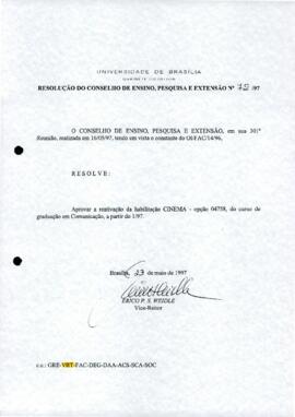Resolução do Conselho de Ensino, Pesquisa e Extensão nº 0072/1997