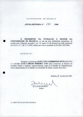 Ato da Reitoria nº 0284/2000