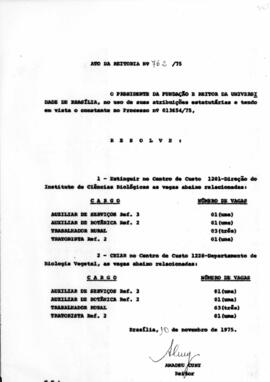 Ato da Reitoria nº 0762/1975