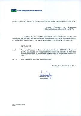 Resolução do Conselho de Ensino, Pesquisa e Extensão nº 0253/2014