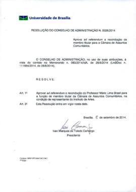 Resolução do Conselho de Administração nº 0026/2014