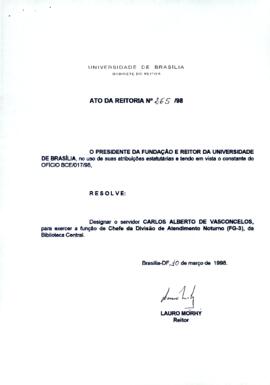 Ato da Reitoria nº 0265/1998