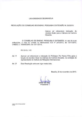Resolução do Conselho de Ensino, Pesquisa e Extensão nº 0232/2013