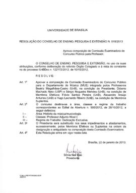 Resolução do Conselho de Ensino, Pesquisa e Extensão nº 0018/2013