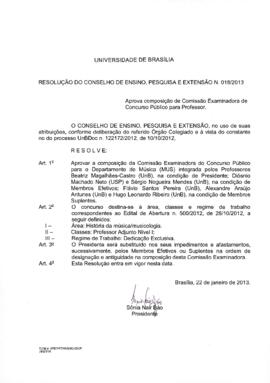 Resolução do Conselho de Ensino, Pesquisa e Extensão nº 0018/2013