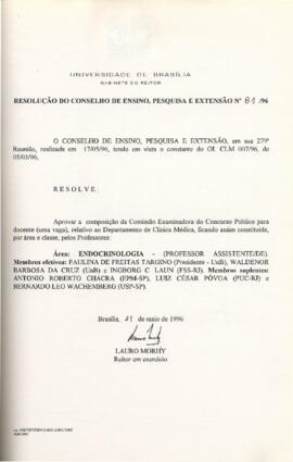 Resolução do Conselho de Ensino, Pesquisa e Extensão nº 0081/1996