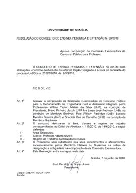 Resolução do Conselho de Ensino, Pesquisa e Extensão nº 0060/2010