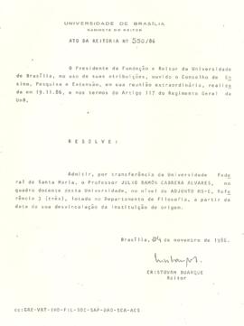 Ato da Reitoria nº 0550/1986