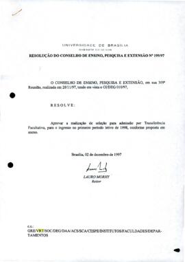 Resolução do Conselho de Ensino, Pesquisa e Extensão nº 0199/1997