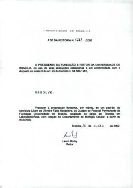 Ato da Reitoria nº 1213/2002