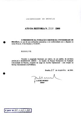 Ato da Reitoria nº 1038/2000