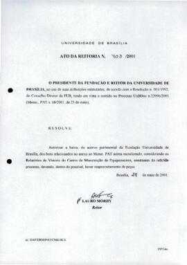 Ato da Reitoria nº 0703/2001