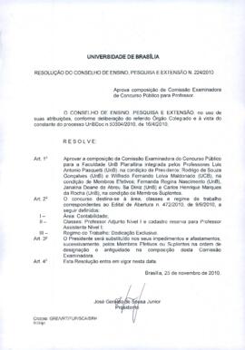 Resolução do Conselho de Ensino, Pesquisa e Extensão Nº 0224/2010
