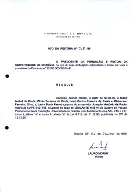 Ato da Reitoria nº 0518/1999