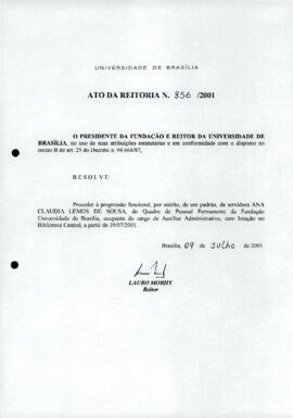 Ato da Reitoria nº 0856/2001