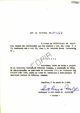 Ato da Reitoria nº 0204/1967