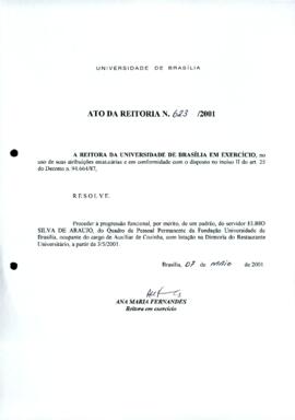 Ato da Reitoria nº 0623/2001