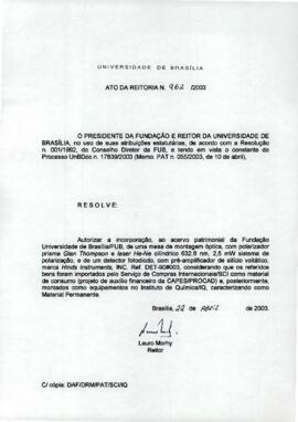 Ato da Reitoria nº 0962/2003
