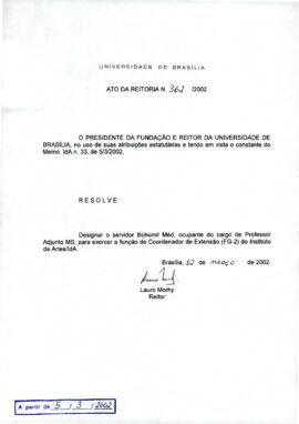 Ato da Reitoria nº 0362/2002