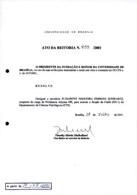 Ato da Reitoria nº 0955/2001