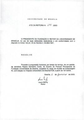 Ato da Reitoria nº 0170/2003