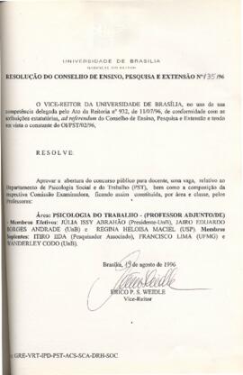 Resolução do Conselho de Ensino, Pesquisa e Extensão nº 0135/1996