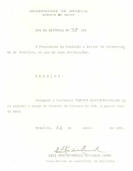 Ato da Reitoria nº 0098/1985