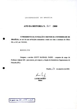 Ato da Reitoria nº 0864/2000