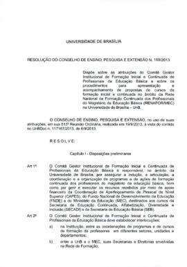 Resolução do Conselho de Ensino, Pesquisa e Extensão nº 0169/2013