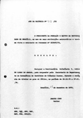 Ato da Reitoria nº 0913/1975