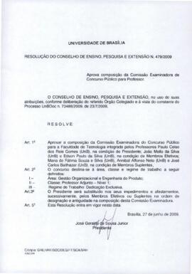 Resolução do Conselho de Ensino, Pesquisa e Extensão nº 0479/2009