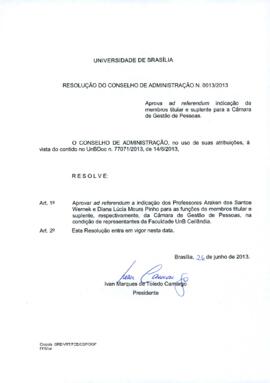 Resolução do Conselho de Administração nº 0013/2013