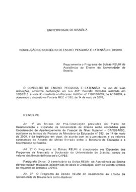 Resolução do Conselho de Ensino, Pesquisa e Extensão nº 0098/2010