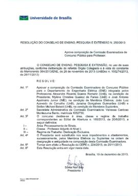 Resolução do Conselho de Ensino, Pesquisa e Extensão nº 0250/2013