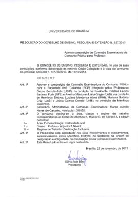 Resolução do Conselho de Ensino, Pesquisa e Extensão nº 0237/2013