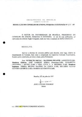 Resolução do Conselho de Ensino, Pesquisa e Extensão nº 0111/1997