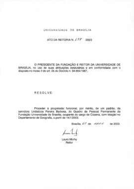 Ato da Reitoria nº 0637/2003