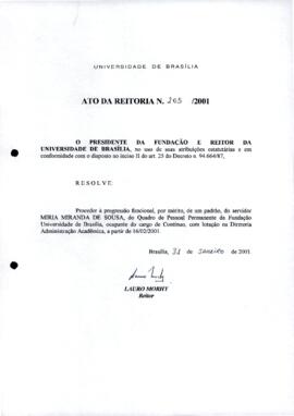 Ato da Reitoria nº 0205/2001